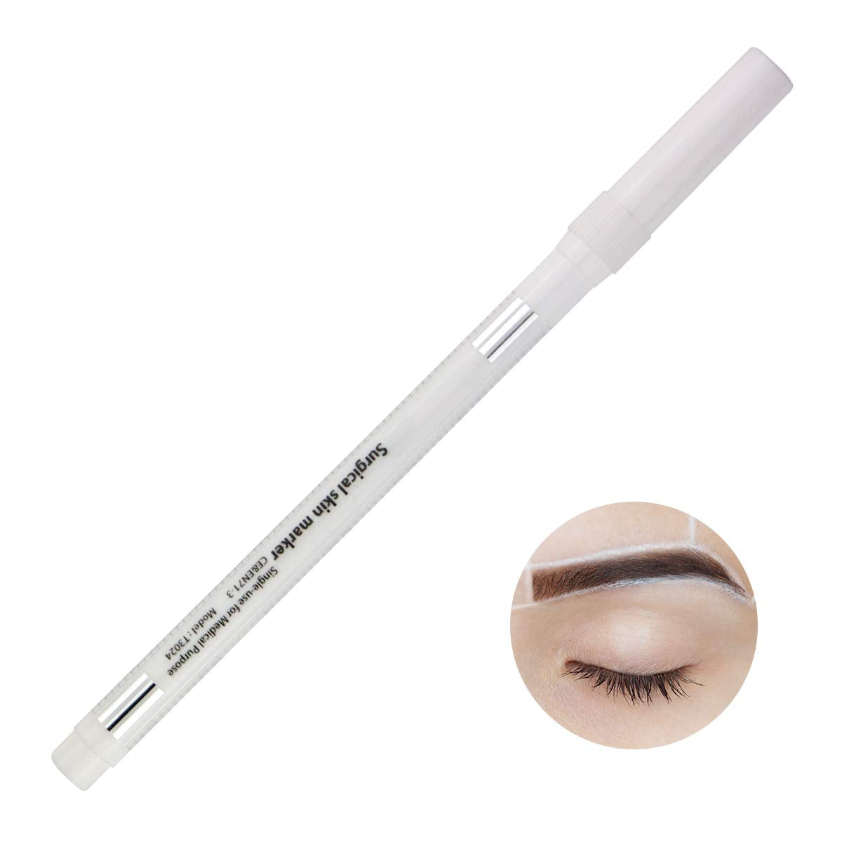 Microblading White Marker Pen with Ruler (2 PCS)